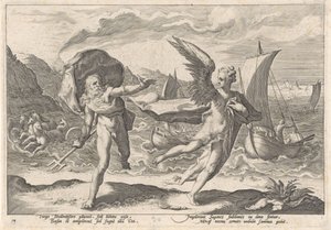 Coronis transformée en corbeau - Hendrick Goltzius (workshop of)