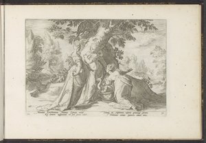 Les filles de Cécrops ouvrent le panier de Minerve - Hendrick Goltzius (workshop of)