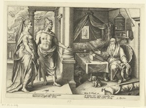 Junon et Jupiter consultent Tirésias