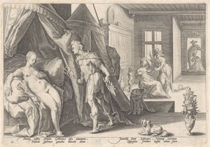 Mercure visite Hersé - Hendrick Goltzius (workshop of)