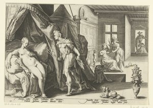 Mercure dans la chambre de Hersé - Hendrick Goltzius (workshop of)