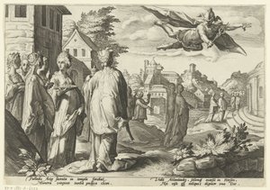 Mercure tombe amoureux de Herse - Hendrick Goltzius (workshop of)