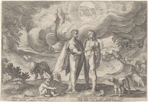 Prométhée crée le premier homme - Hendrick Goltzius (workshop of)