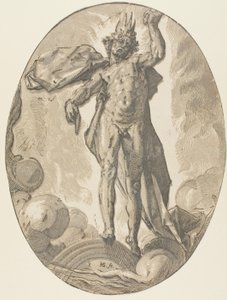Éther, planche six de Demogorgon et les Divinités - Hendrick Goltzius