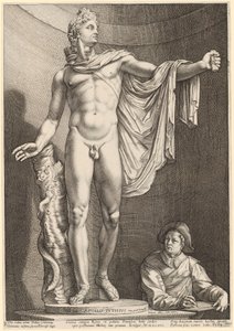 Apollon du Belvédère, planche 3 de « Trois statues antiques de Rome »