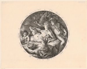 Bacchus, Cérès et Vénus - Hendrick Goltzius