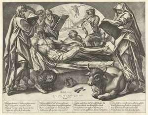 Le Christ mort et les quatre évangélistes - Hendrick Goltzius