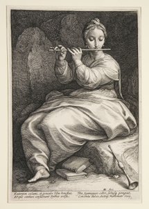 Euterpe, planche 6 de la série Les neuf Muses - Hendrick Goltzius