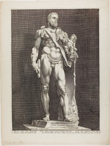 Hercule et Téléphos, planche deux de Trois sculptures antiques célèbres - Hendrick Goltzius