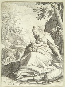 Le repos pendant la fuite en Égypte - Hendrick Goltzius
