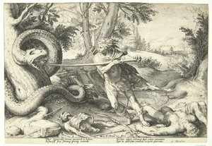 Cadmos tuant le dragon - Hendrick Goltzius
