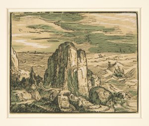 Paysage avec falaise sur le rivage - Hendrick Goltzius