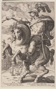 Marcus Curtius à cheval, extrait de Les héros romains - Hendrick Goltzius