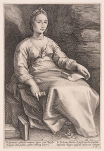 Melpomène, la muse de la tragédie, extrait des Neuf Muses - Hendrick Goltzius