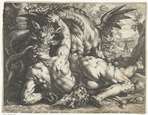 Compagnons de Cadmus dévorés par un dragon - Hendrick Goltzius