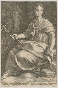 Polymnie, planche 8 de la série «Neuf Muses» - Hendrick Goltzius