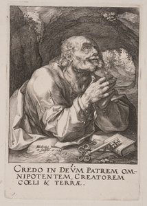 Saint Pierre, du Christ, des Apôtres et de Saint Paul avec le Credo - Hendrick Goltzius