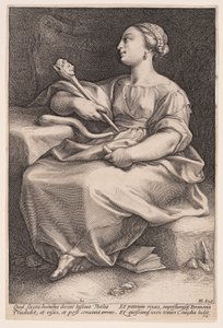 Thalia, la muse de la comédie, extrait des Neuf Muses - Hendrick Goltzius