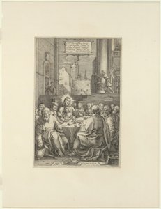 La Cène, planche une de La Passion du Christ - Hendrick Goltzius