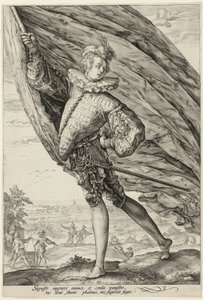 Le porte-étendard, tourné à gauche - Hendrick Goltzius