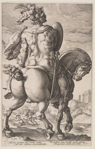 Titus Manlius à cheval, extrait de Les héros romains - Hendrick Goltzius