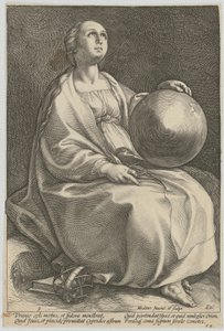 Urania, feuille n° 9 de la série « Les neuf muses » - Hendrick Goltzius
