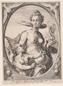 Vénus et Amor, de Trois dieux ou déesses païens - Hendrick Goltzius