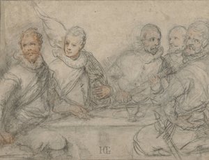 Cinq officiers, étude pour un banquet de tireurs