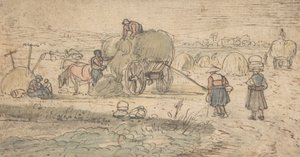 Paysans chargeant du foin, vers 1620 - Hendrick. Hendrick Avercamp,Avercamp