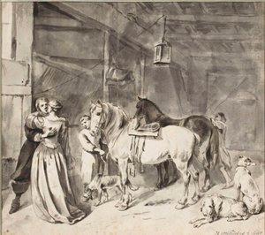 Un cavalier faisant ses adieux à une dame, 1678 - Hendrick Verschuring