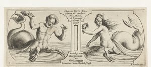 Deux compartiments, chacun avec un triton (Nouveau Livre des Dieux et Déesses de la Marine) - Hendrick de Keyser (I)