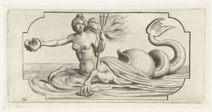 Figure féminine avec trident de Neptune