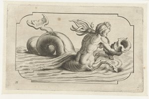 Hippocampe avec un torse masculin