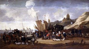 Scène sur la côte près de Scheveringen - Hendrick de Meyer