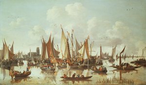 Navires hollandais au port de Dordrecht