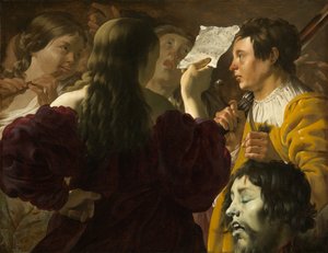 David loué par les femmes israélites - Hendrick ter Brugghen