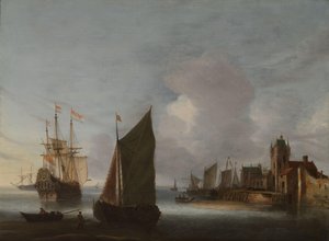 Navires près de Zierikzee avec la Zuidhavenpoort en arrière-plan