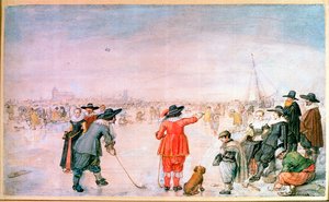 Golf sur la glace sur la rivière Ijsel près de Kampen - Hendrik Avercamp