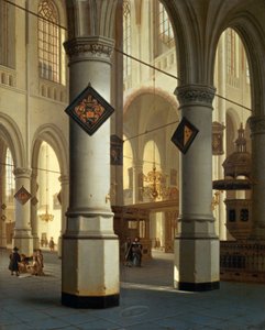 Vue de Die Oudekerk (vieille église) à Delft