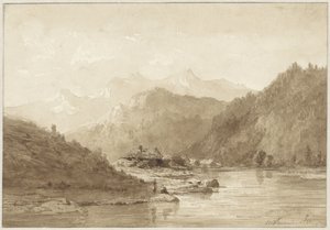 Paysage de montagne avec un lac - Hendrik Dirk Kruseman van Elten