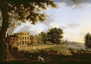Vue de Chelsea Farm avec la Tamise et le pont de Battersea, 1790 - Hendrik Frans de Cort