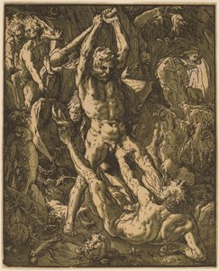 Hercule tuant Cacus - Hendrik Goltzius