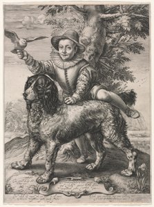 Portrait de Frederick de Vries et son chien, 1597 - Hendrik Goltzius