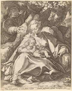 La Sainte Famille sous un cerisier - Hendrik Goltzius
