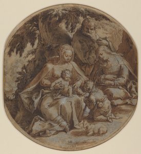 La Sainte Famille avec Sainte Élisabeth et Saint Jean-Baptiste - Hendrik Goltzius