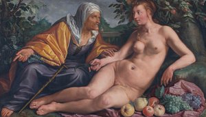 Vertumne et Pomone - Hendrik Goltzius