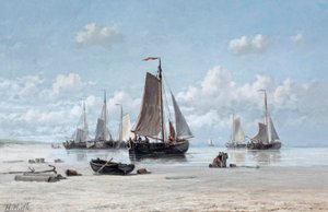 Bateaux de pêche sur la plage, Zandvoort - Hendrik Hulk