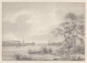 Fort Zeelandia vu en remontant la rivière Suriname - Hendrik Huygens