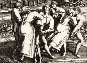 Peste dansante, Strasbourg, Alsace. 1518 - Hendrik I Hondius
