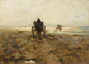 Conduite de chevaux par des pêcheurs de palourdes, vers 1890 - Hendrik Johannes Weissenbruch